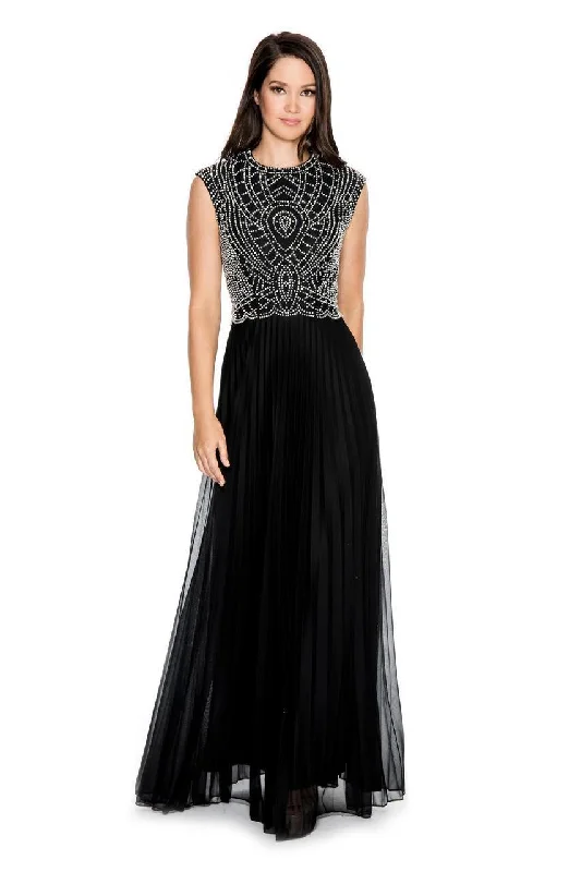 Cachet - Crystal Embellished Jewel Gown 57421K - 1 pc Navy Silver in Size 10 Available