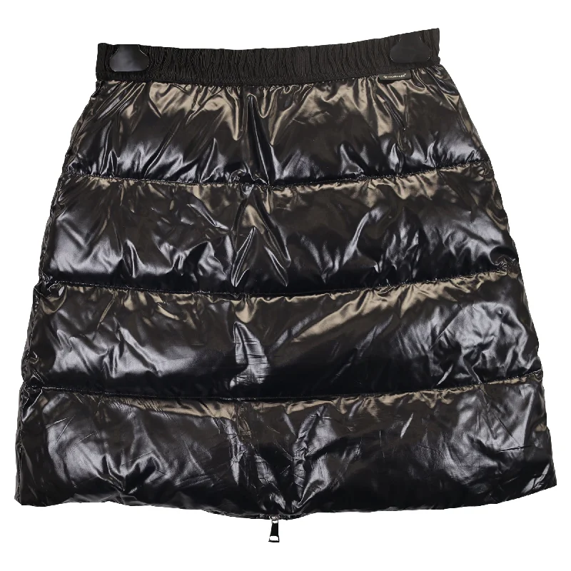 Moncler Quilted Puffer Mini Skirt in Black Nylon