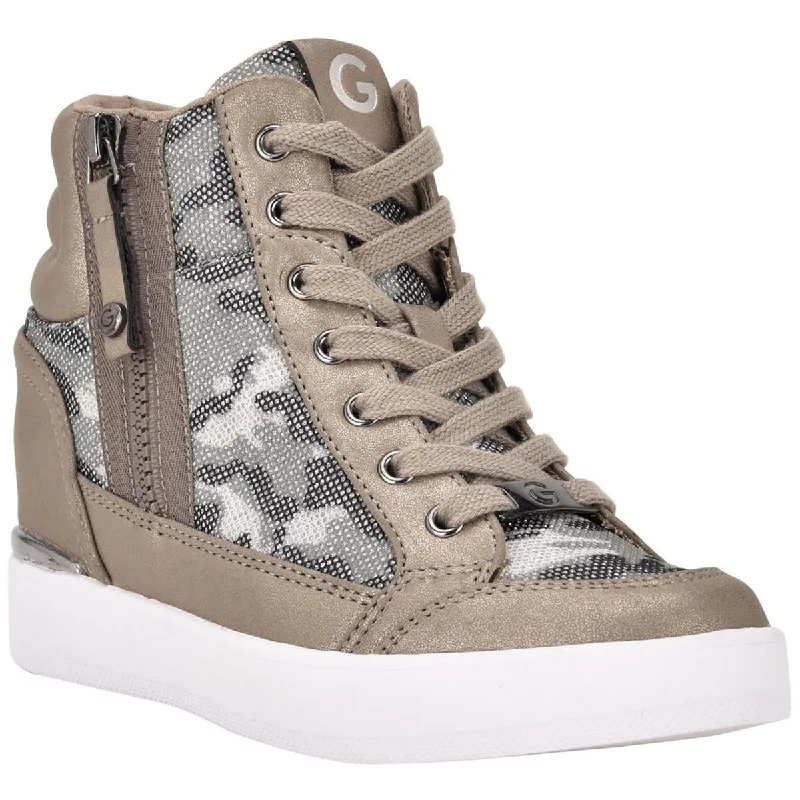 Nelly Womens Faux Leather Camouflage High-Top Sneakers